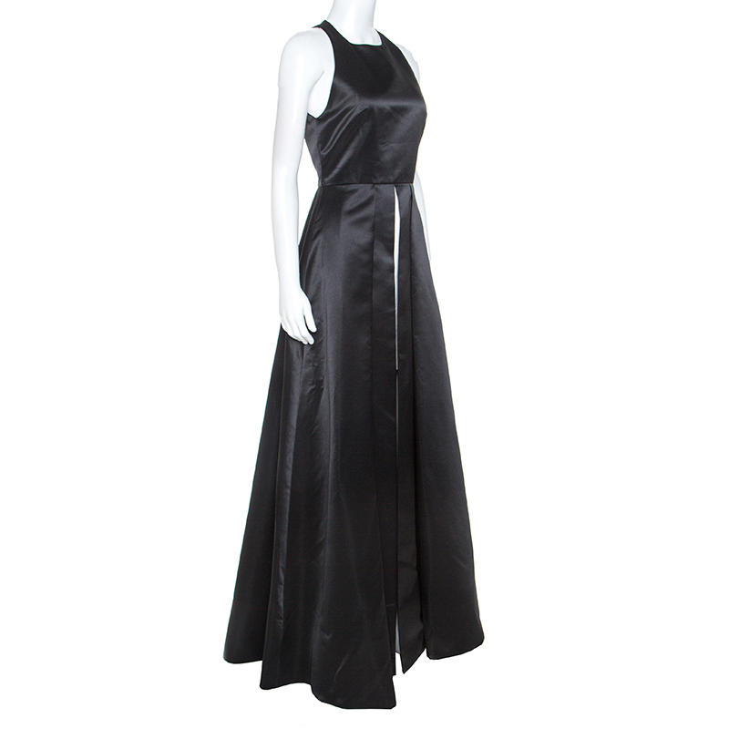 

Alice + Olivia Black & White Satin Clarabelle Gown