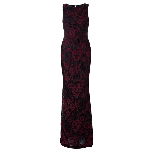 فستان أليس + أوليفيا ظهر مفتوح دانتيل فيدا أحمر S