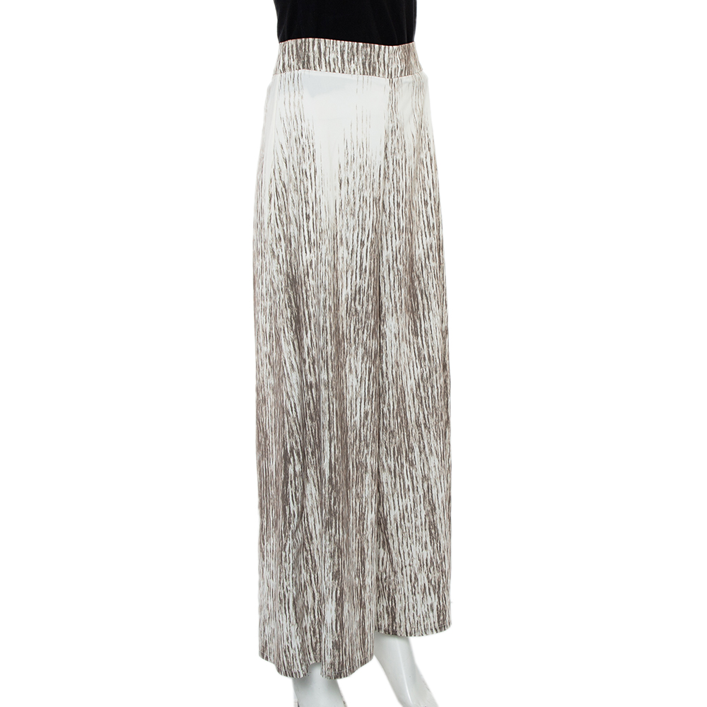 

Alice + Olivia Cream & Brown Knit Wide Leg Trousers