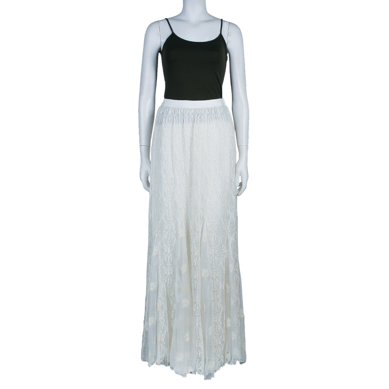 

Alice + Olivia Louie Cream Lace Maxi Skirt