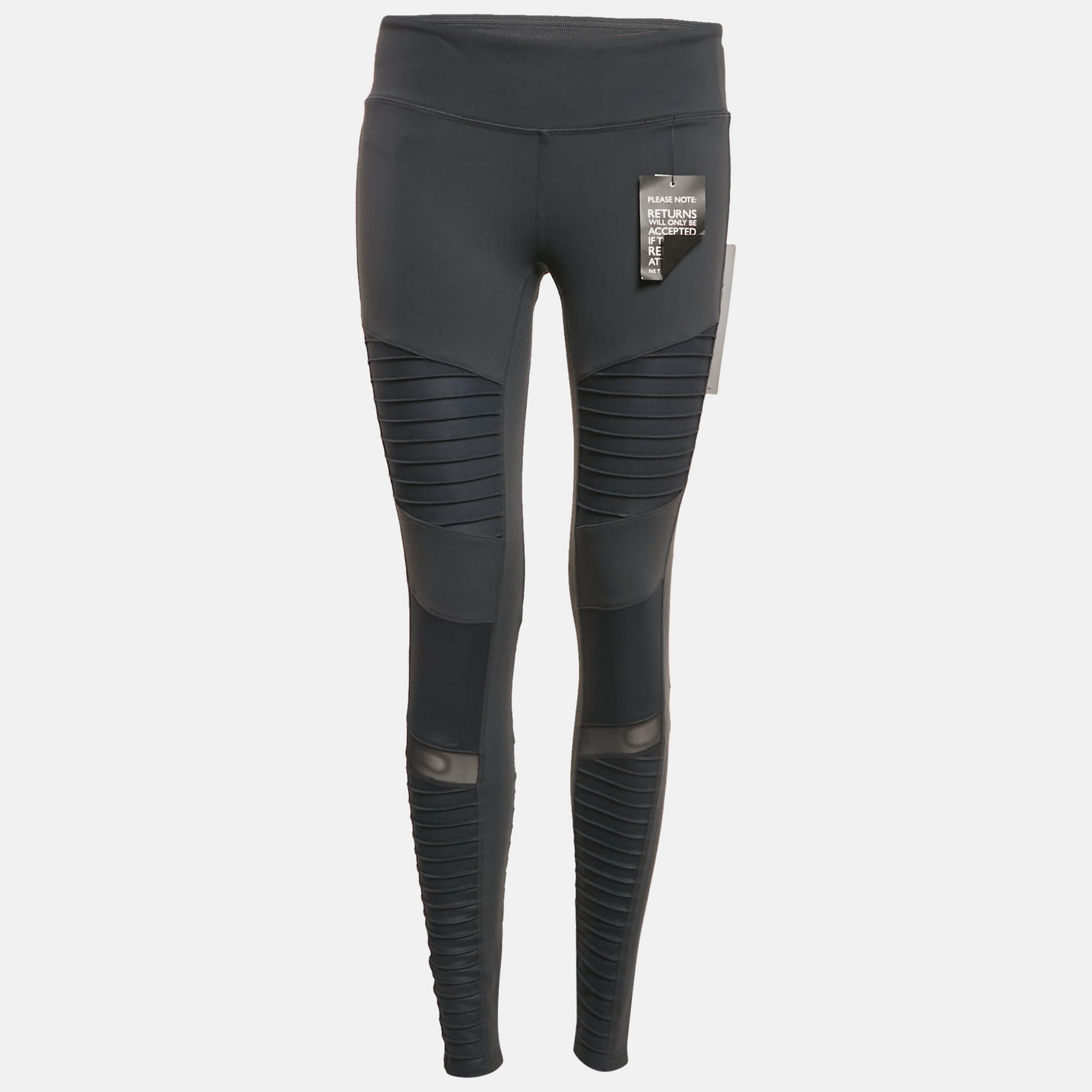 

Alo Yoga Grey Jersey Mesh Detail Leggings L