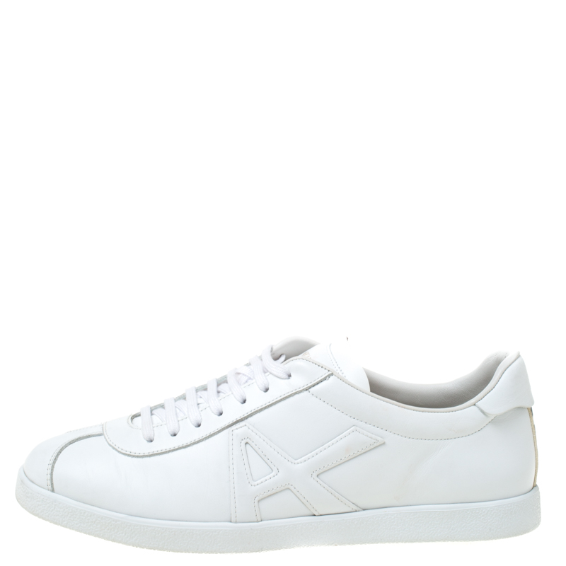 

Aquazzura White Leather The A Lace Up Low Top Sneaker Size