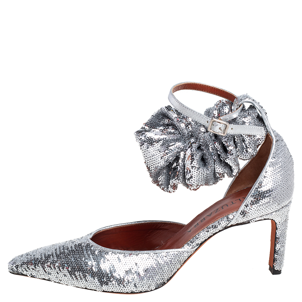 

Altuzarra Silver Sequin George D'orsay Pumps Size