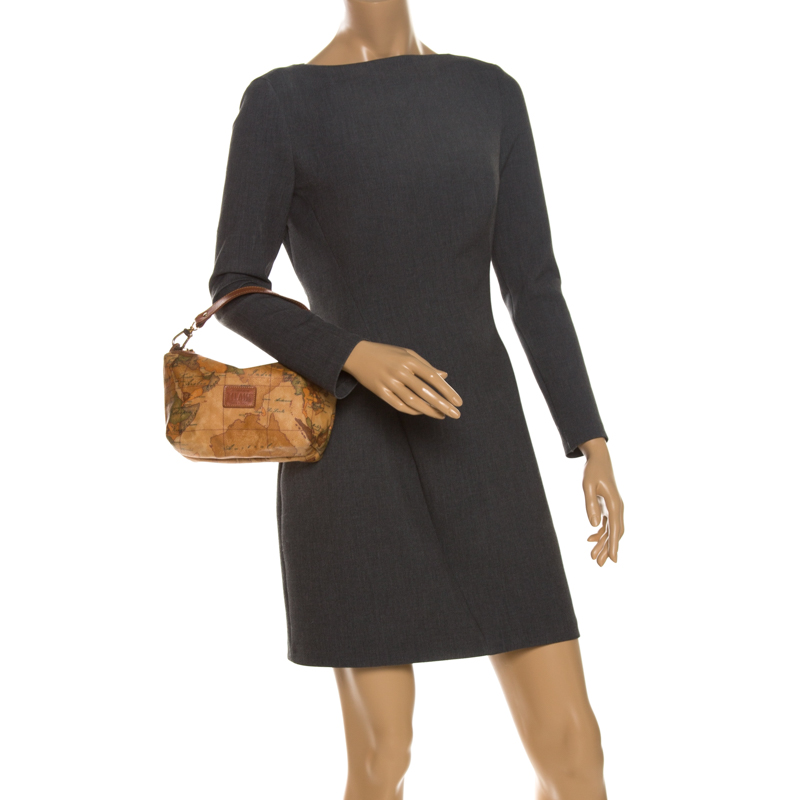 

Alviero Martini 1A Classe Tan Geo Print Coated Canvas Bag