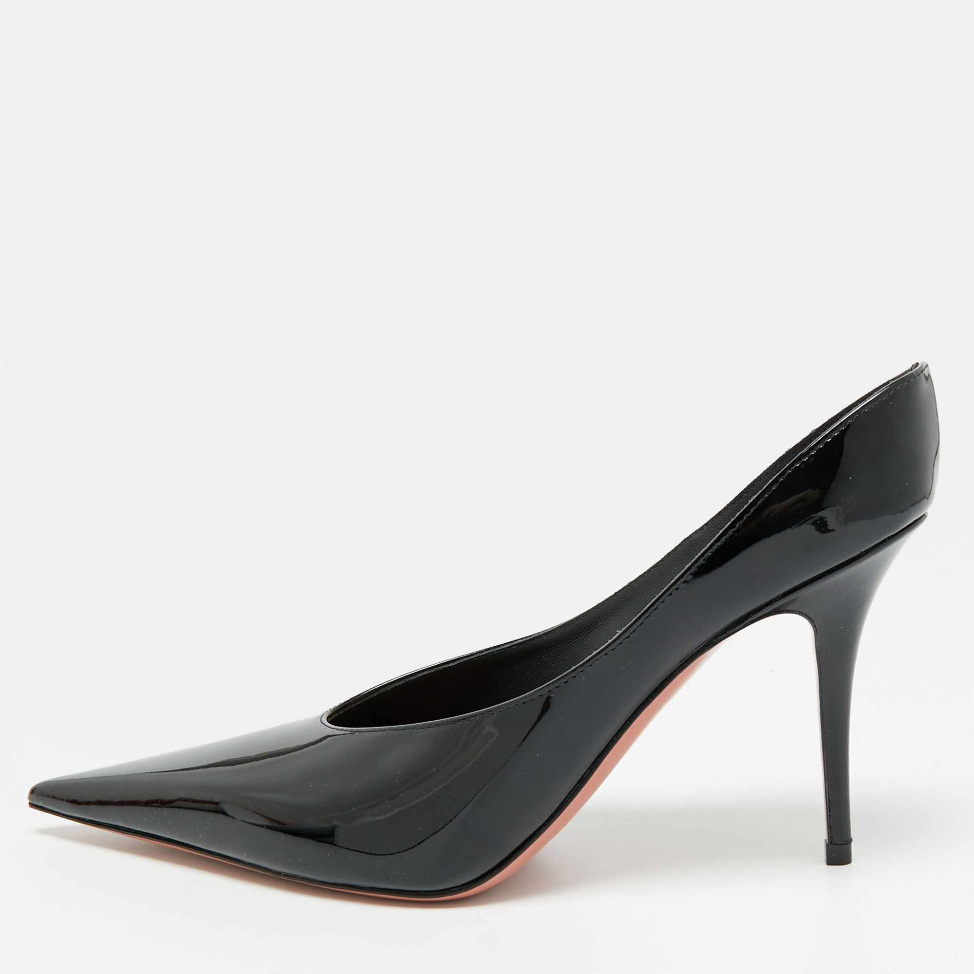 

Amina Muaddi Anok Size  Black Patent Leather Mules