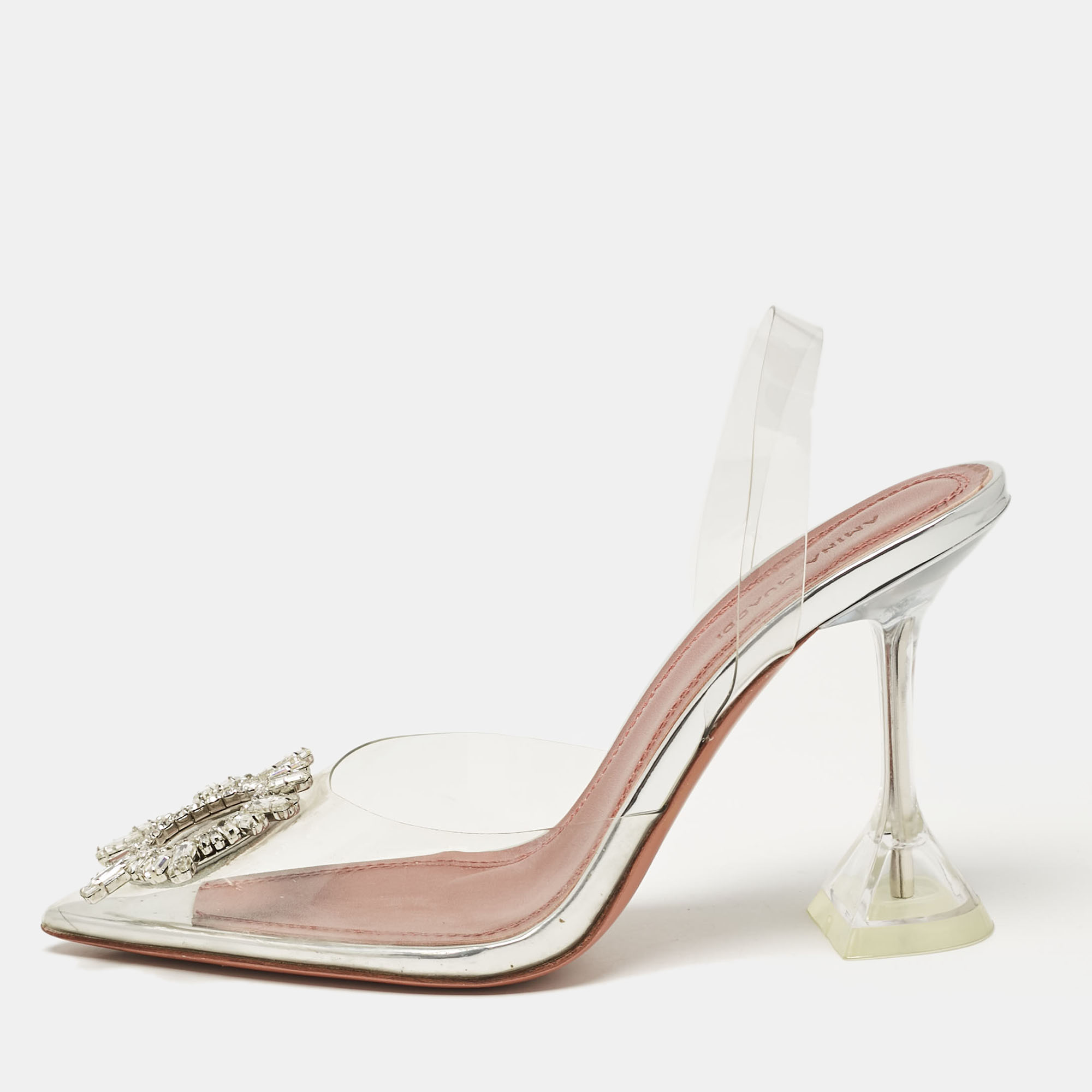 

Amina Muaddi Transparent PVC Begum Pumps Size