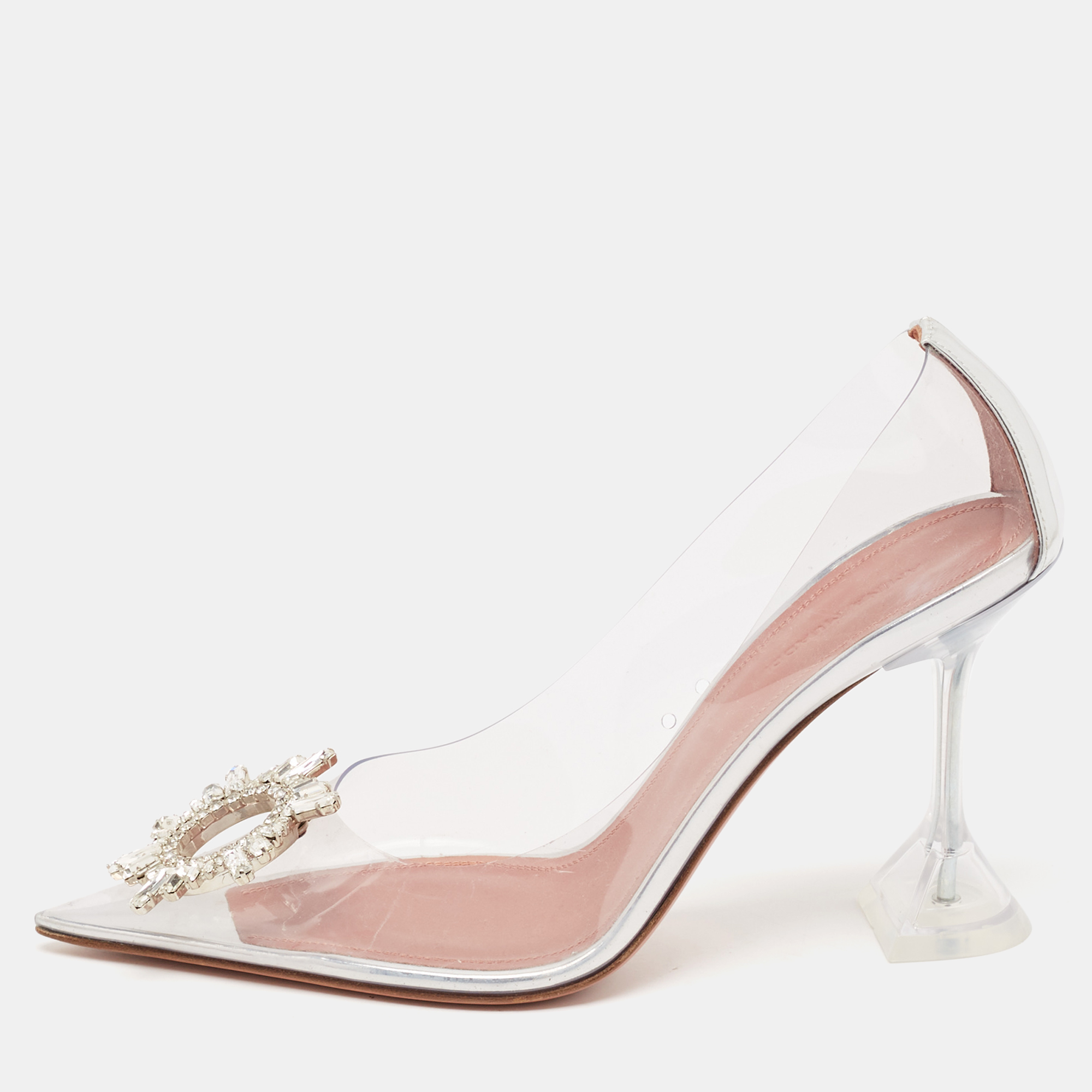 

Amina Muaddi Transparent PVC Begum Pumps Size