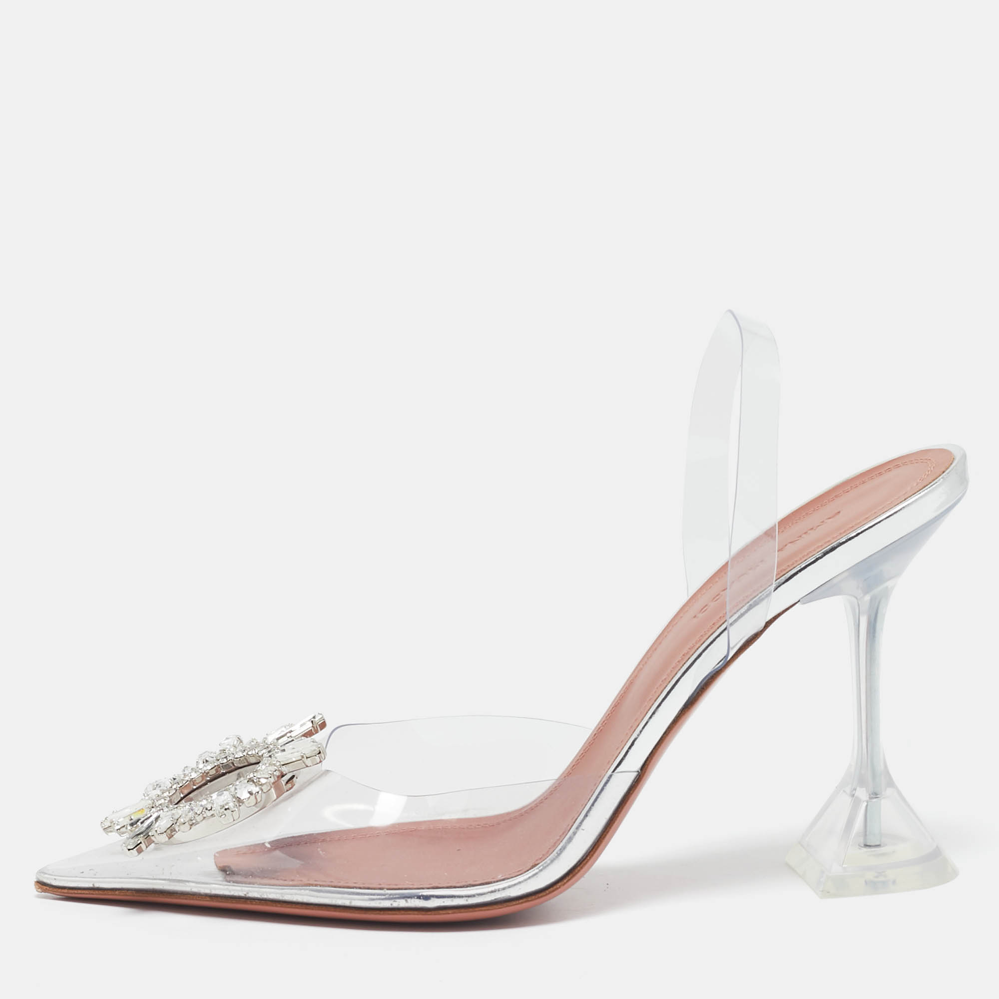 

Amina Muaddi Transparent PVC Begum Pumps Size