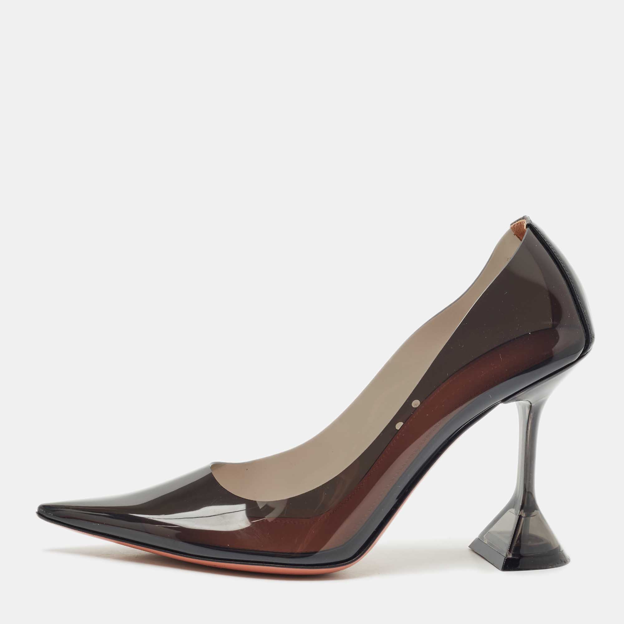 

Amina Muaddi Black PVC Ami Pointed Toe Pumps Size