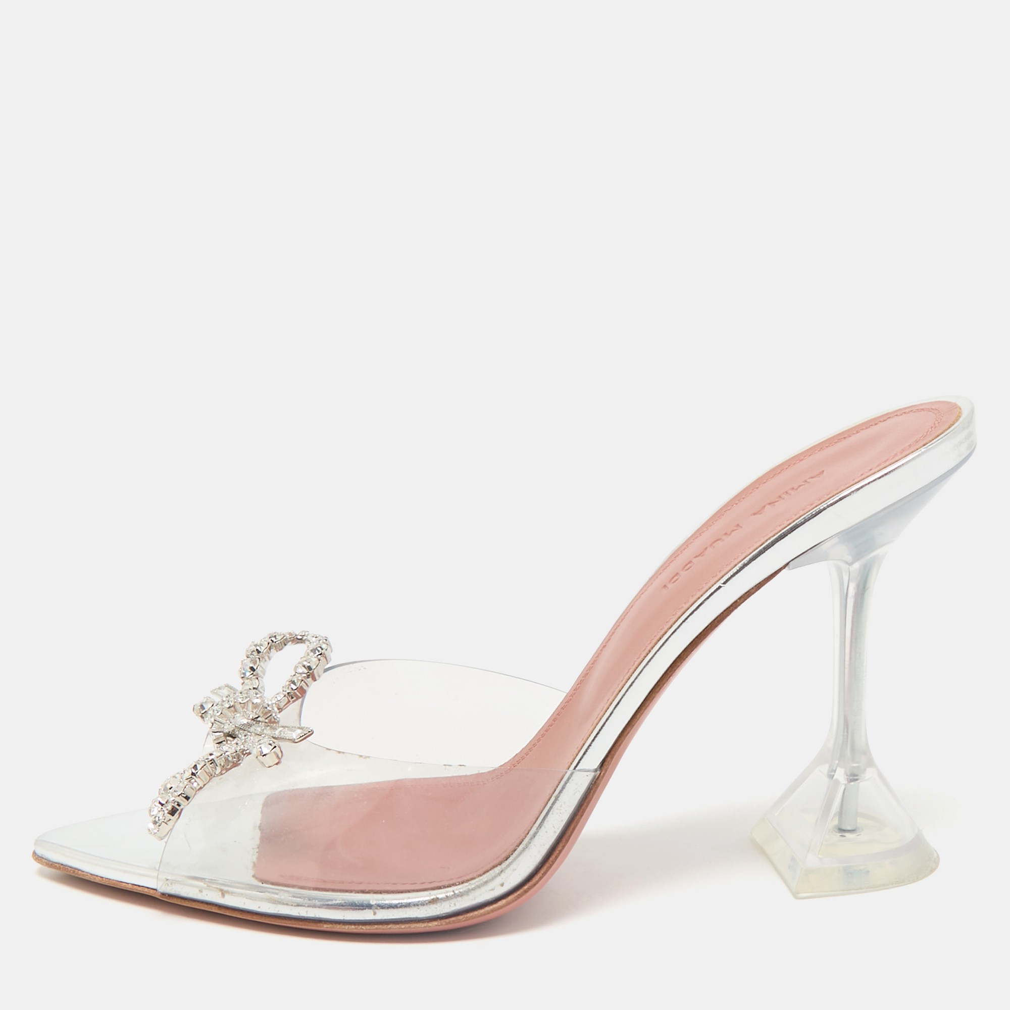 

Amina Muaddi Transparent PVC Rosie Slide Sandals Size