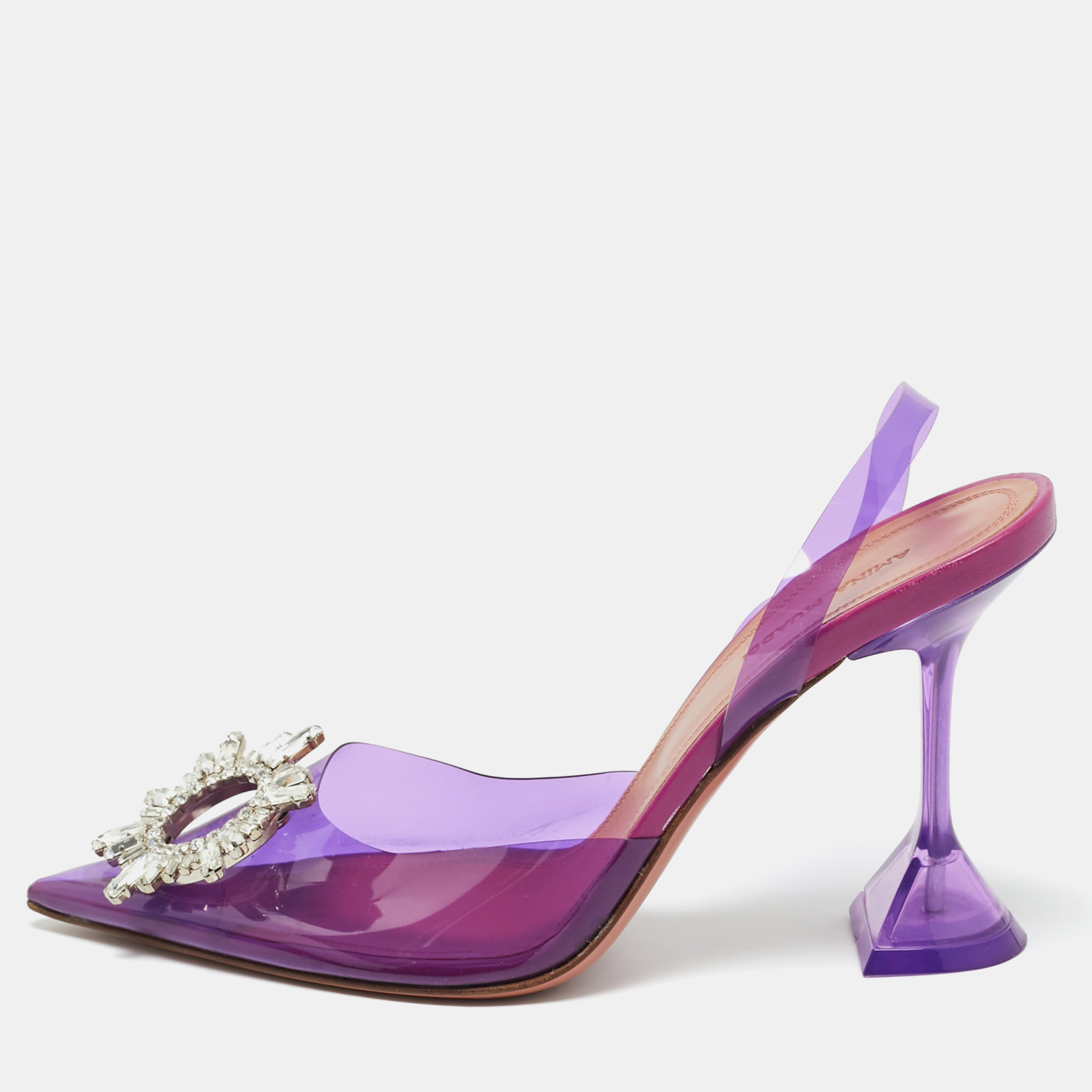 

Amina Muaddi Purple PVC Begum Pumps Size 39