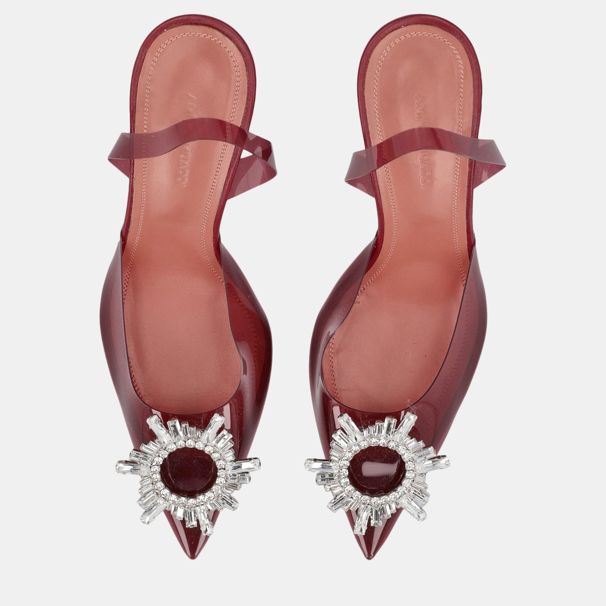 

Amina Muaddi Women's Synthetic Fibers Heels - Pink - EU