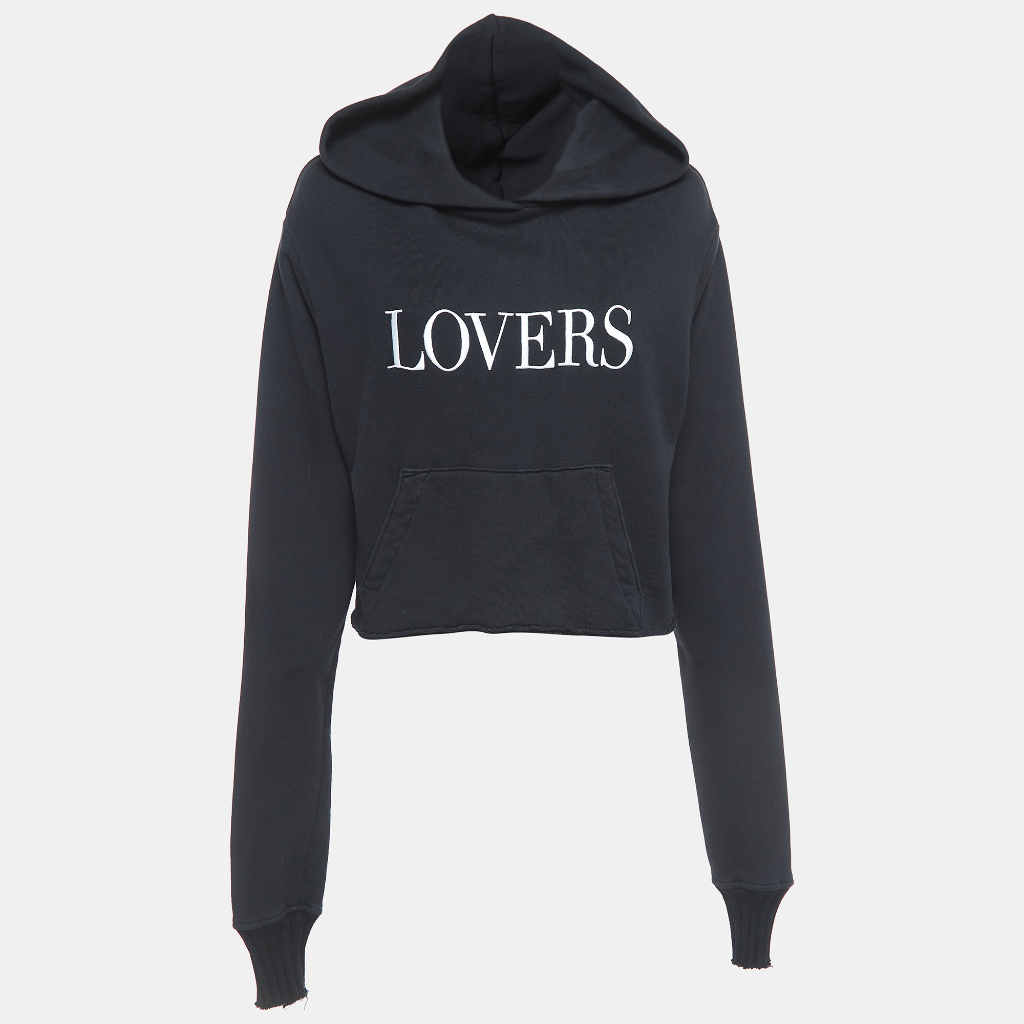 

Amiri Black Lovers Print Cotton Hooded Sweatshirt S