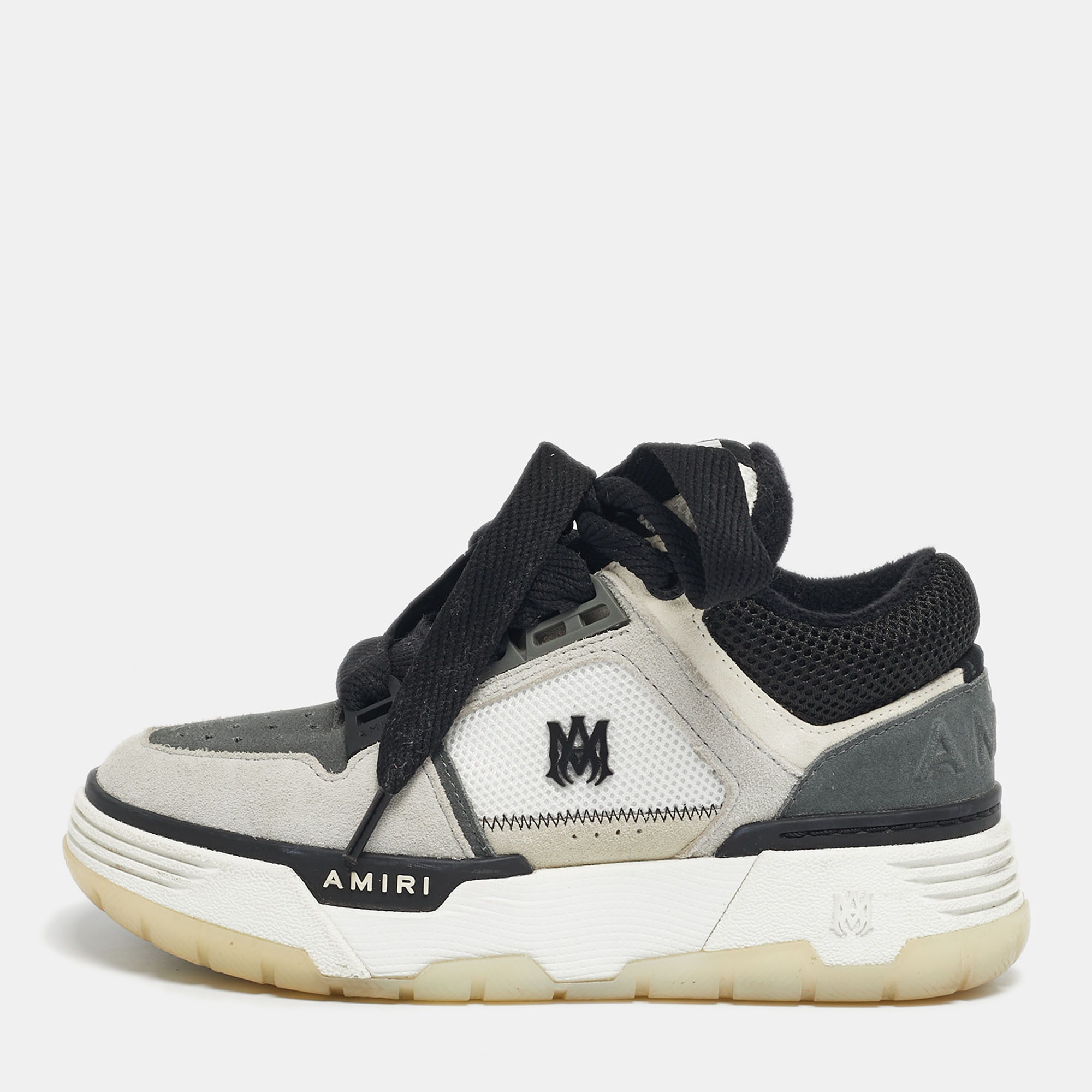

Amiri Tricolor Mesh and Suede MA1 Lace Up Sneakers Size, Grey