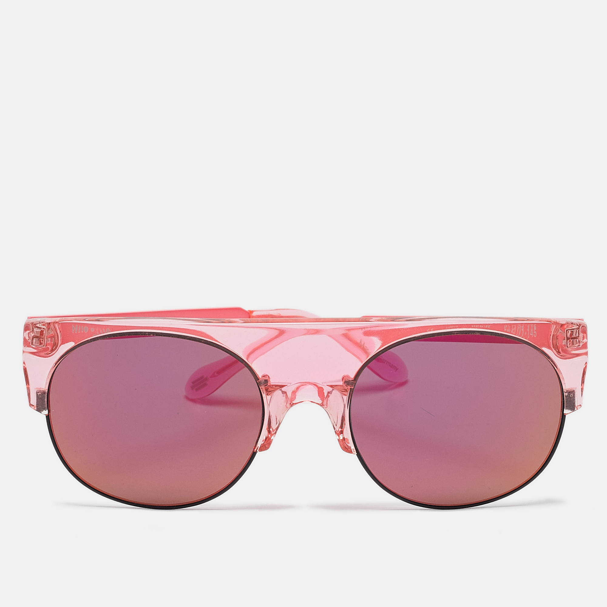 

Anderne Pink Mirrored Hero Frame Oval Sunglasses