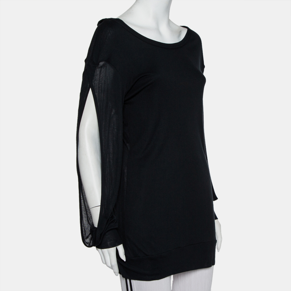 

Ann Demeulemeester Black Modal Cutout Sleeve Detail T-Shirt