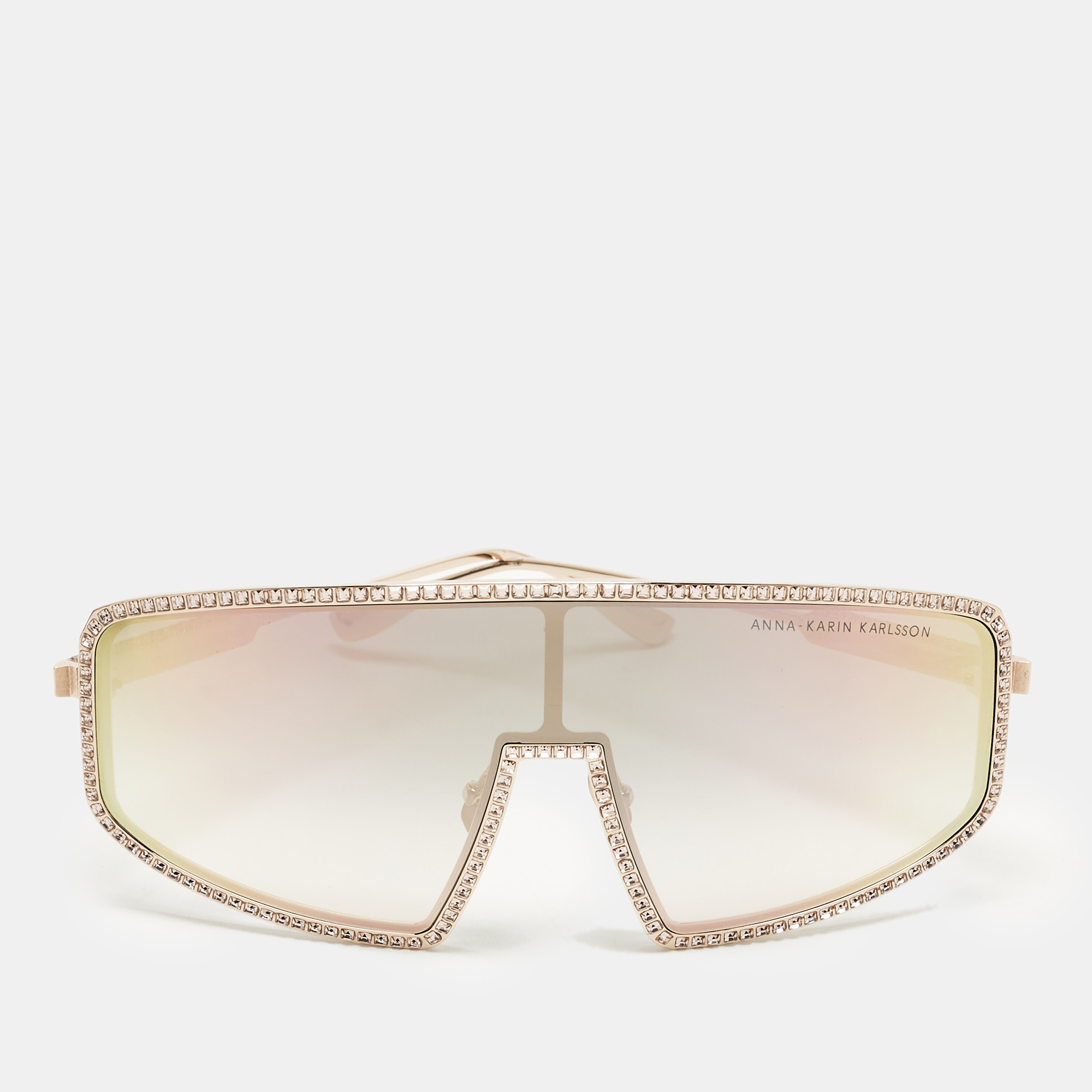 

Anna-Karin Karlsson Rose Gold Gradient Shady Luv 2.0 Shield Sunglasses, Pink
