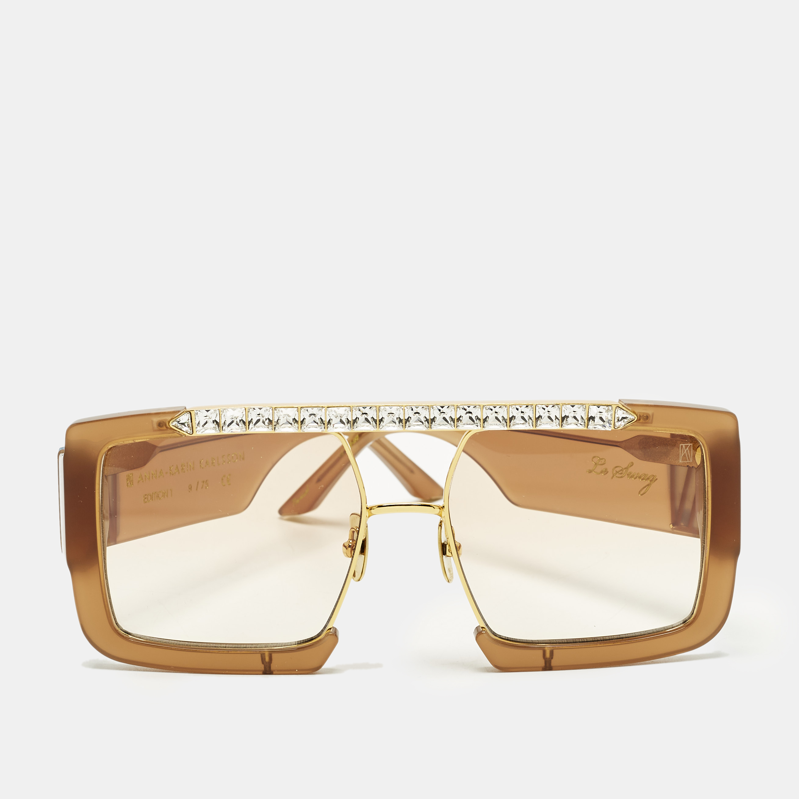 

Anna-Karin Karlsson Brown Gradient Le Swag Crystal Eidtion 9/75 Frame Sunglasses