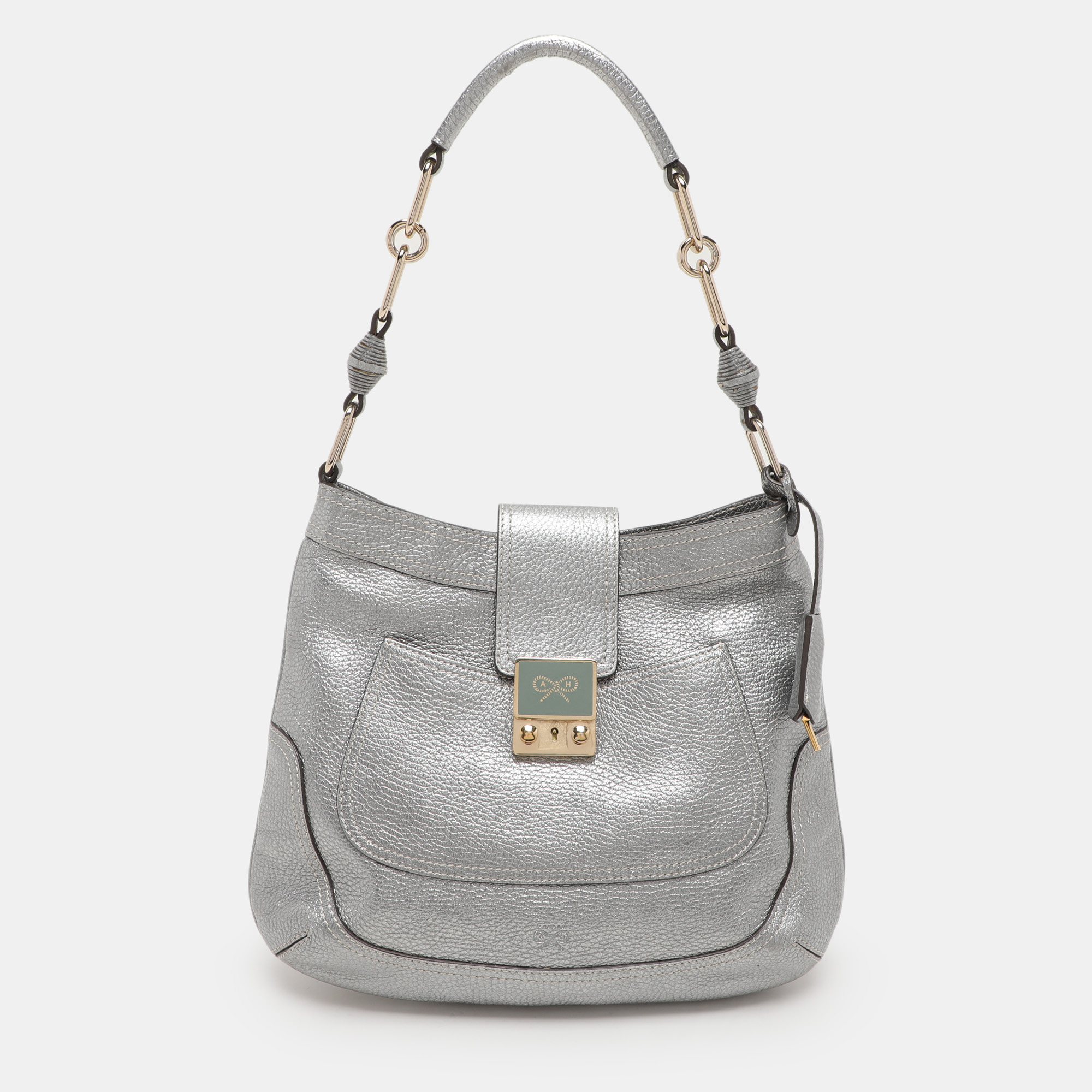 

Anya Hindmarch Silver Leather Shoulder Bag