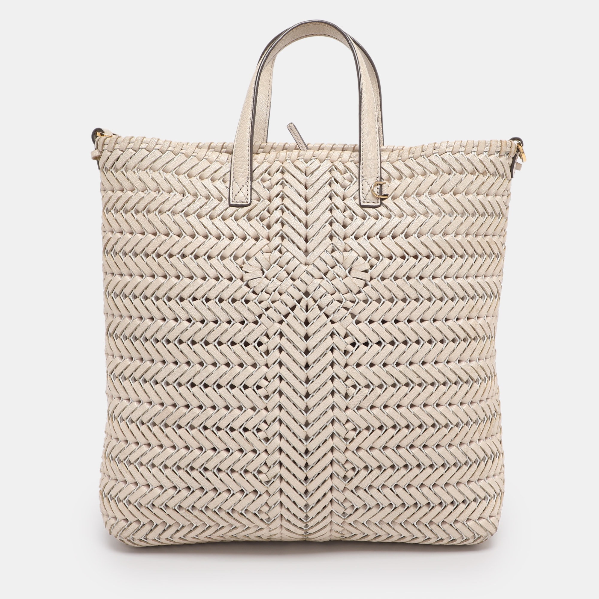

Anya Hindmarch Cream Woven Leather Neeson Tote