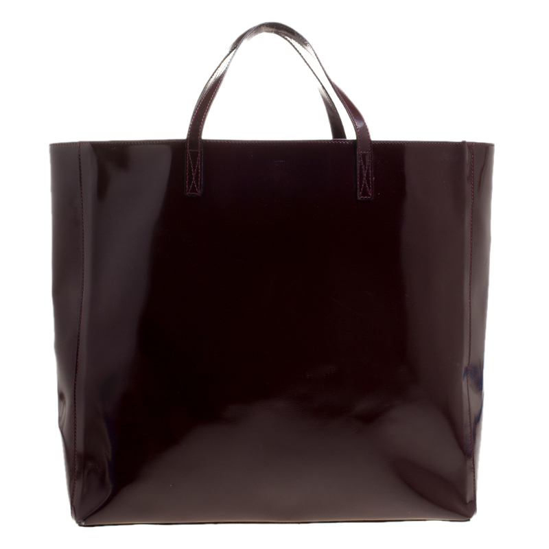 burgundy patent leather bag