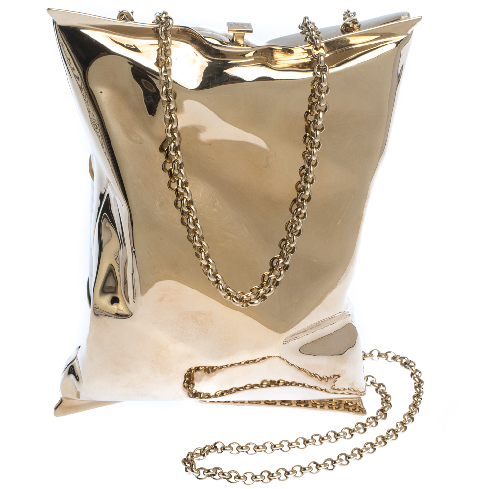 anya hindmarch gold clutch