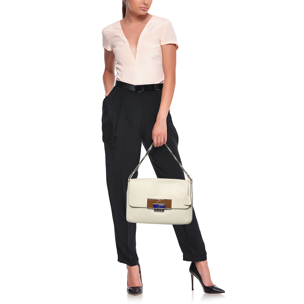 

Anya Hindmarch White Leather Jackson Shoulder Bag