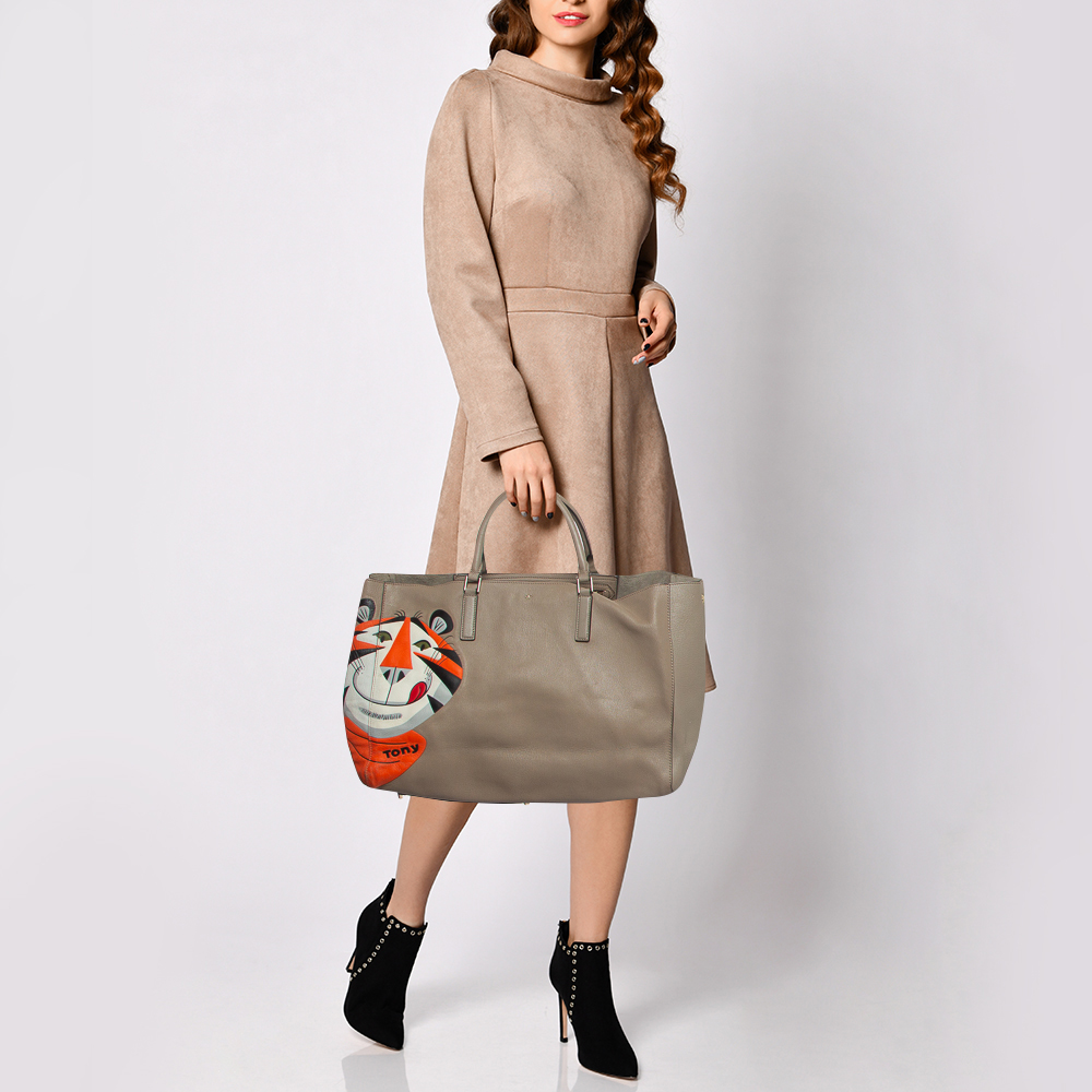 

Anya Hindmarch Beige Leather Maxi Tony The Tiger Ebury Tote