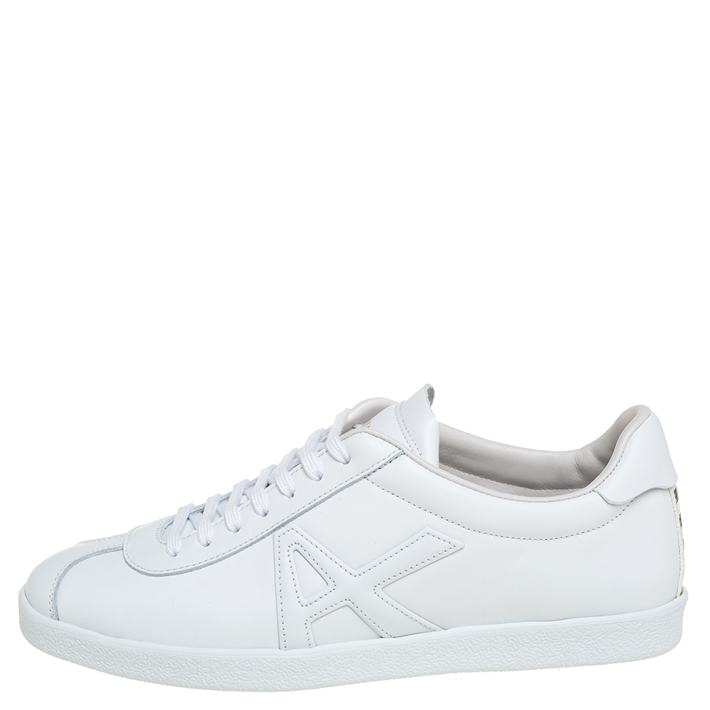 

Aquazzura White Leather The A Low Top Sneakers Size