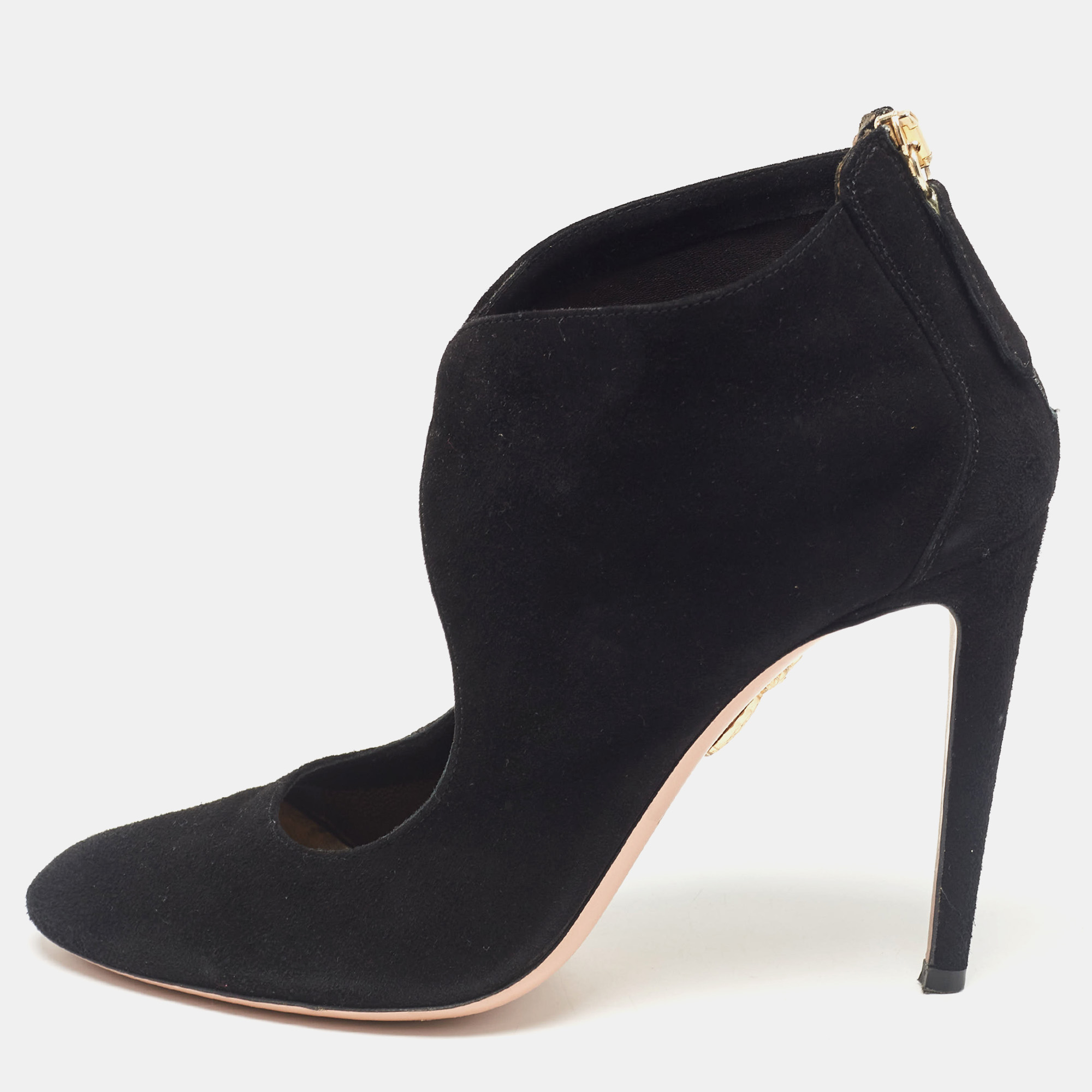 

Aquazzura Black Suede Ankle Length Boots Size