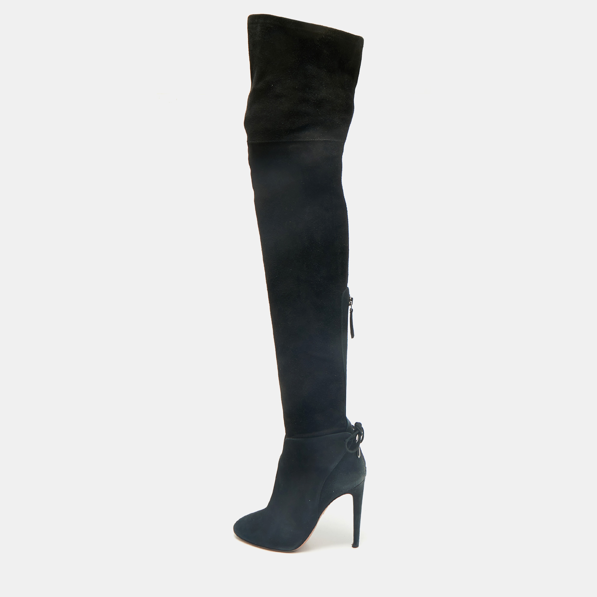

Aquazzura Black Suede Gainsbourg Knee Length Boots Size