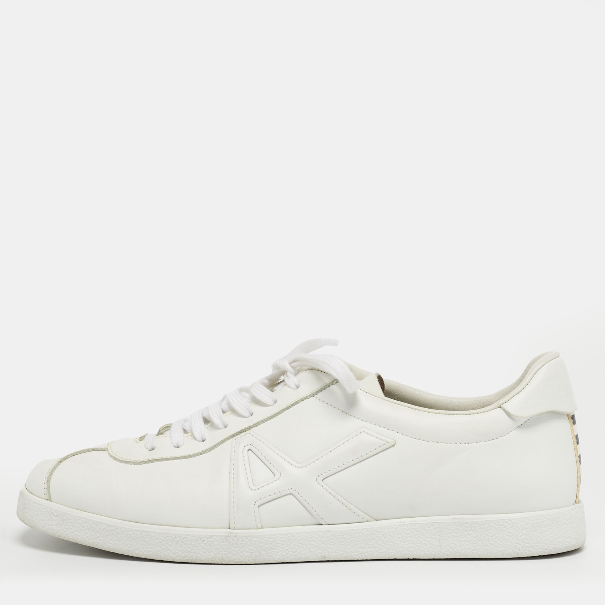 

Aquazzura White Leather The A Lace Up Low Top Sneaker Size