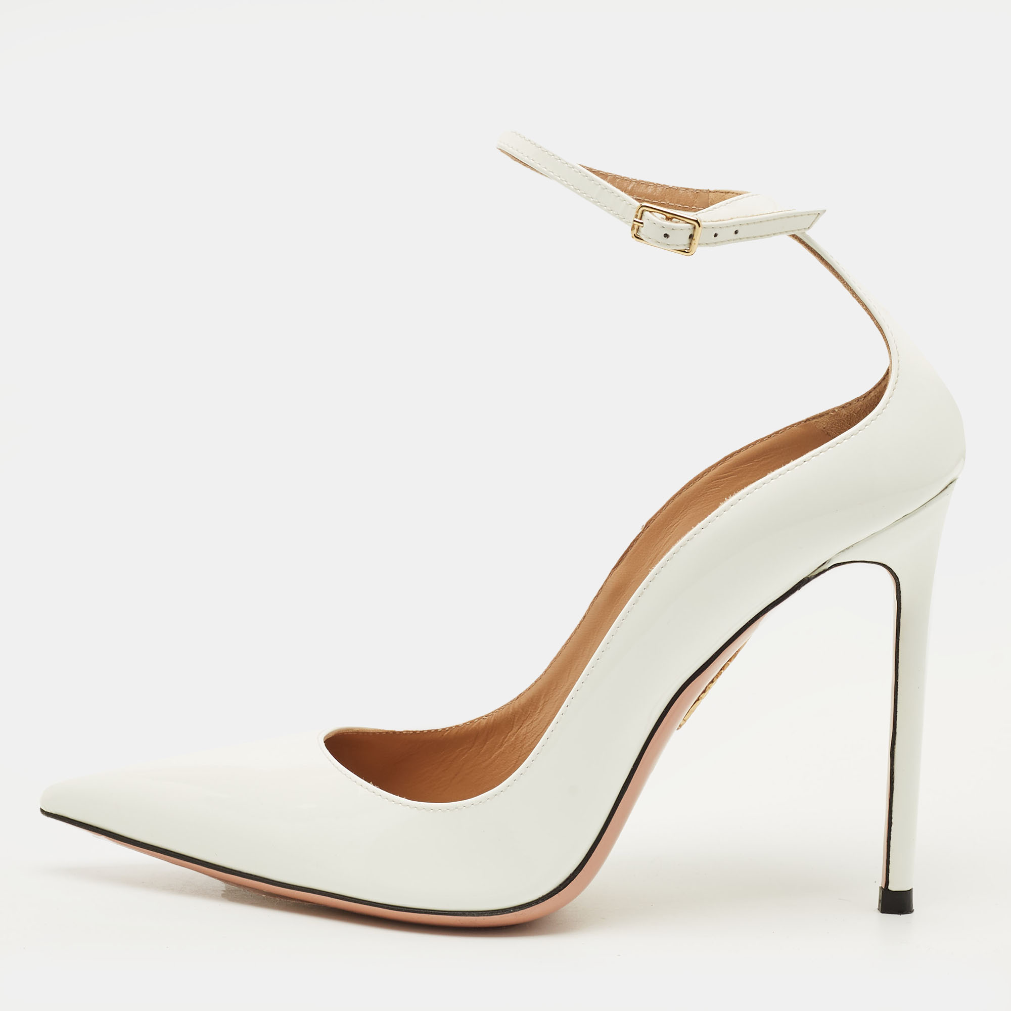 

Aquazzura Love Affair Size  White Patent Leather Pumps