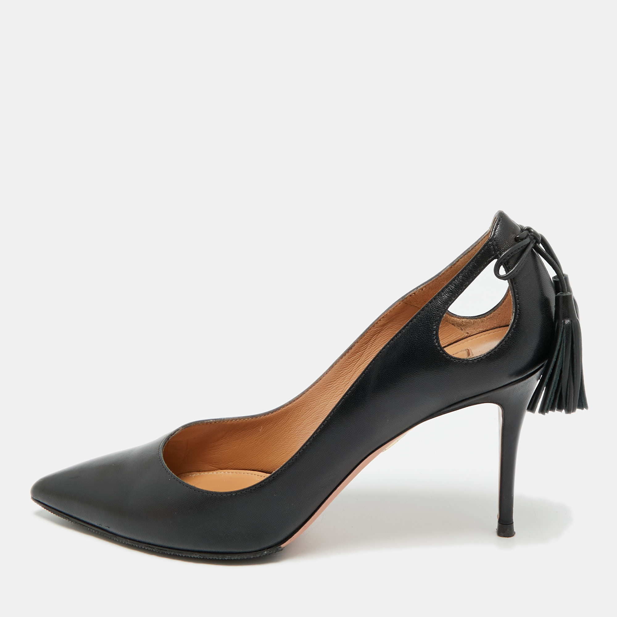

Aquazzura Marilyn Size  Black Leather Pumps