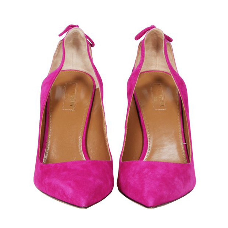 

Aquazzura Pink Suede Forever Marilyn Orchid Pumps Size