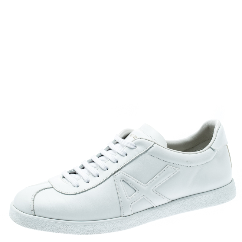 Pre Owned Aquazzura White leather The A Lace Up Sneakers Size 40