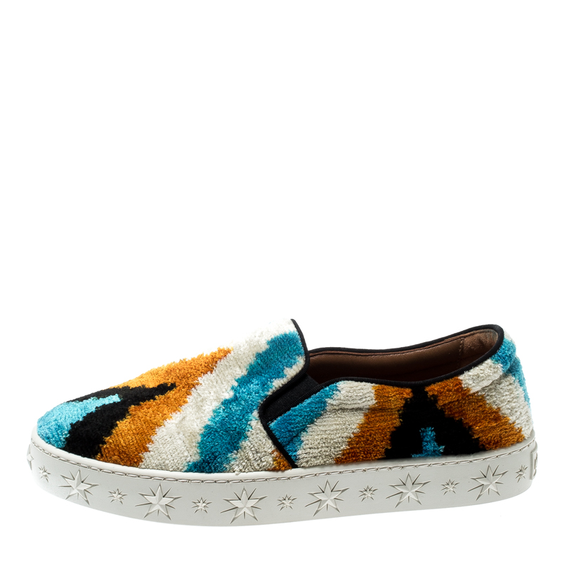 

Aquazzura Multicolor Velvet Slip on Sneakers Size