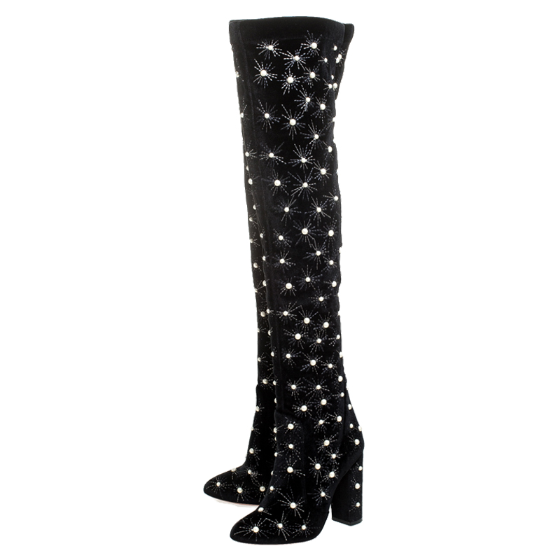 Aquazzura follie best sale pearl boots