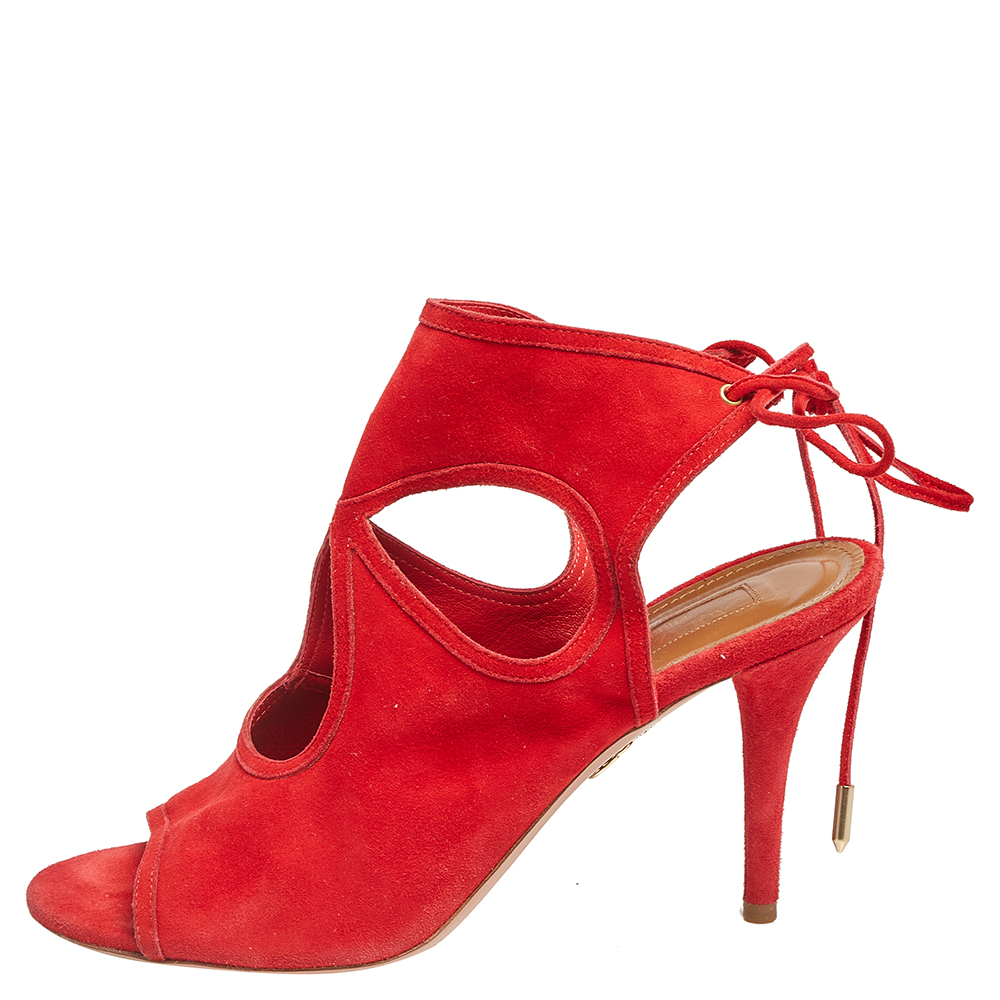 

Aquazzura Red Suede Sandals Size