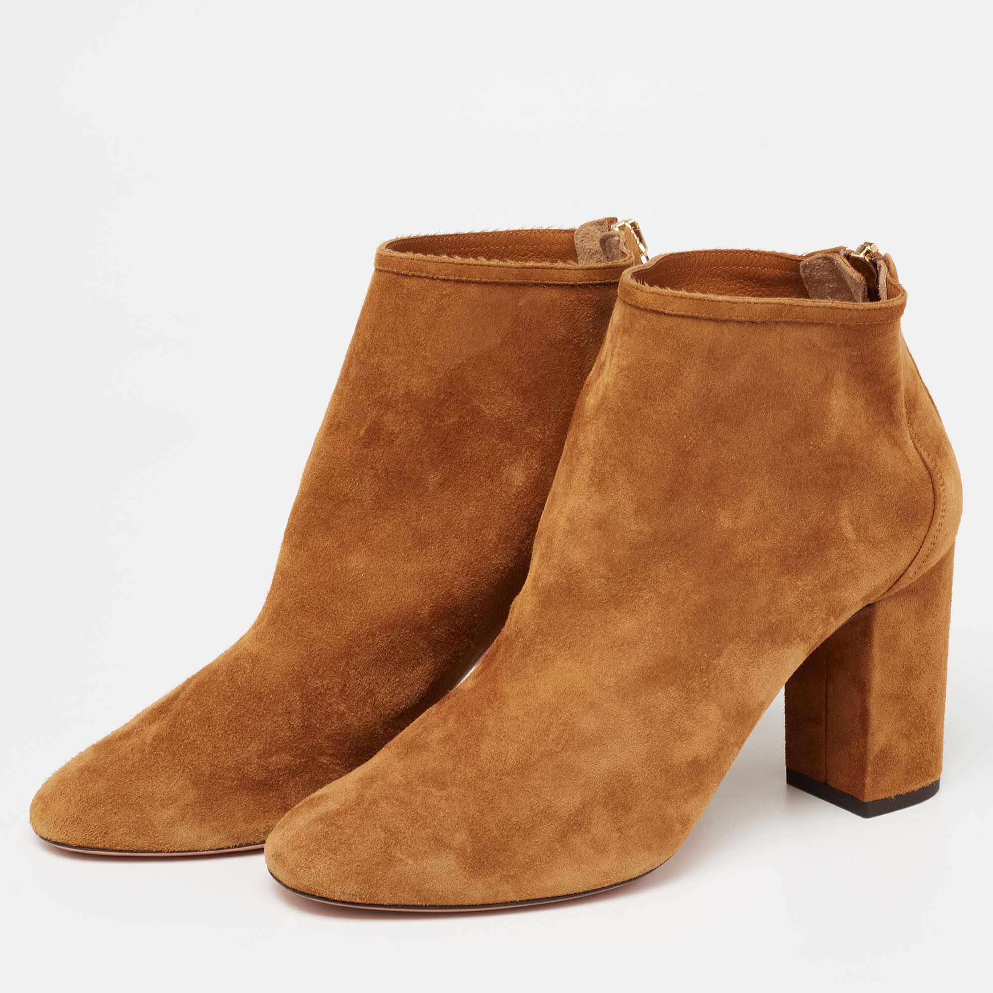 

Aquazzura Brown Suede Downtown Ankle Boots Size