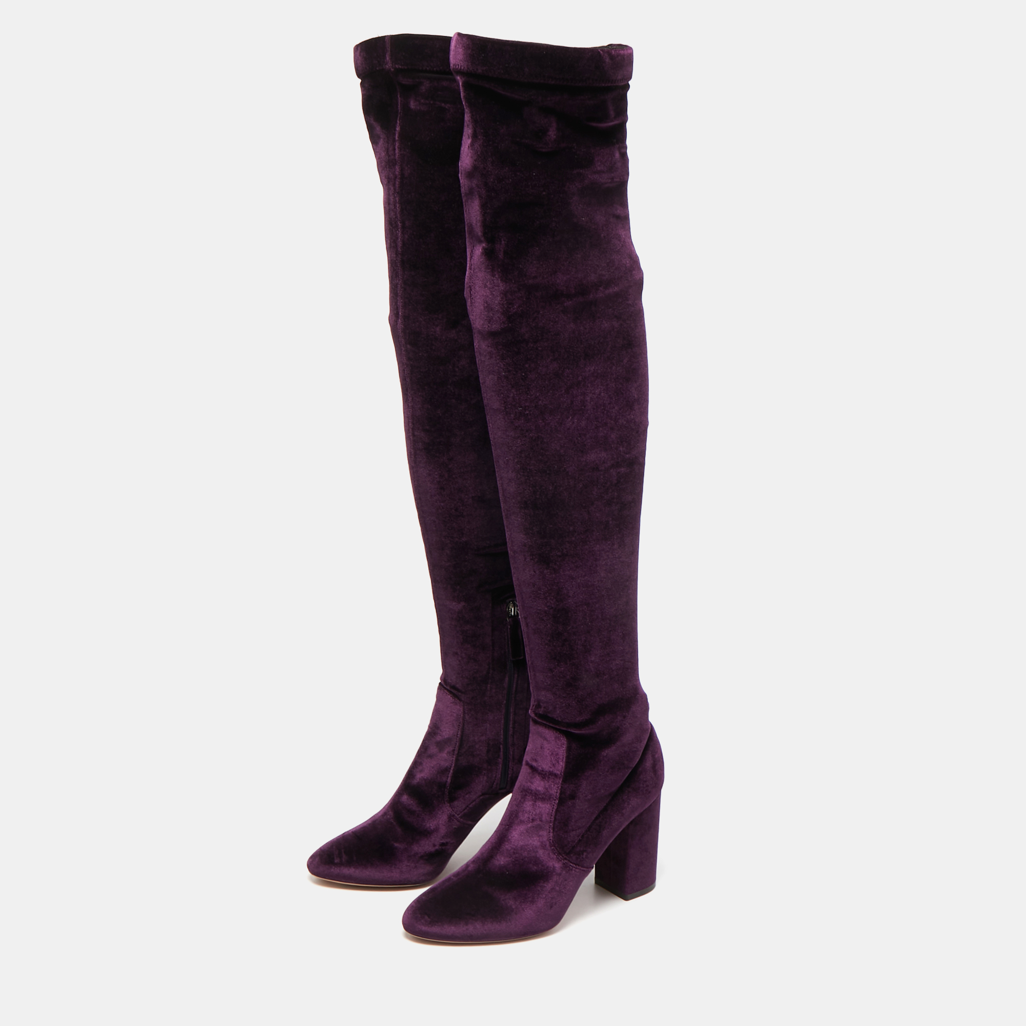 

Aquazzura Purple Velvet So Me Over The Knee Boots Size