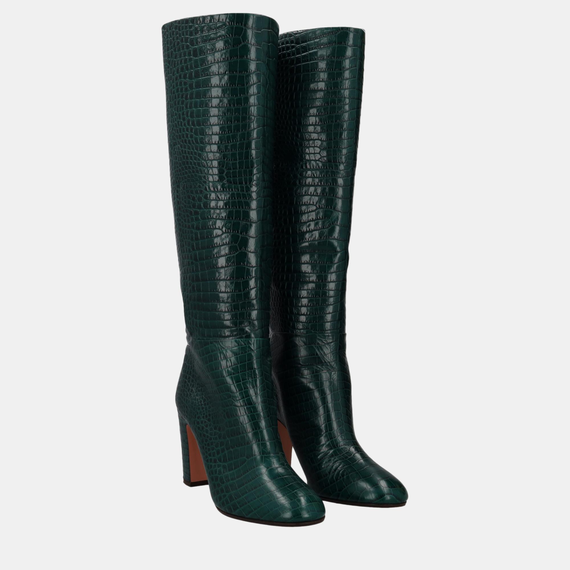 

Aquazzura Women's Leather Boots - Green - EU