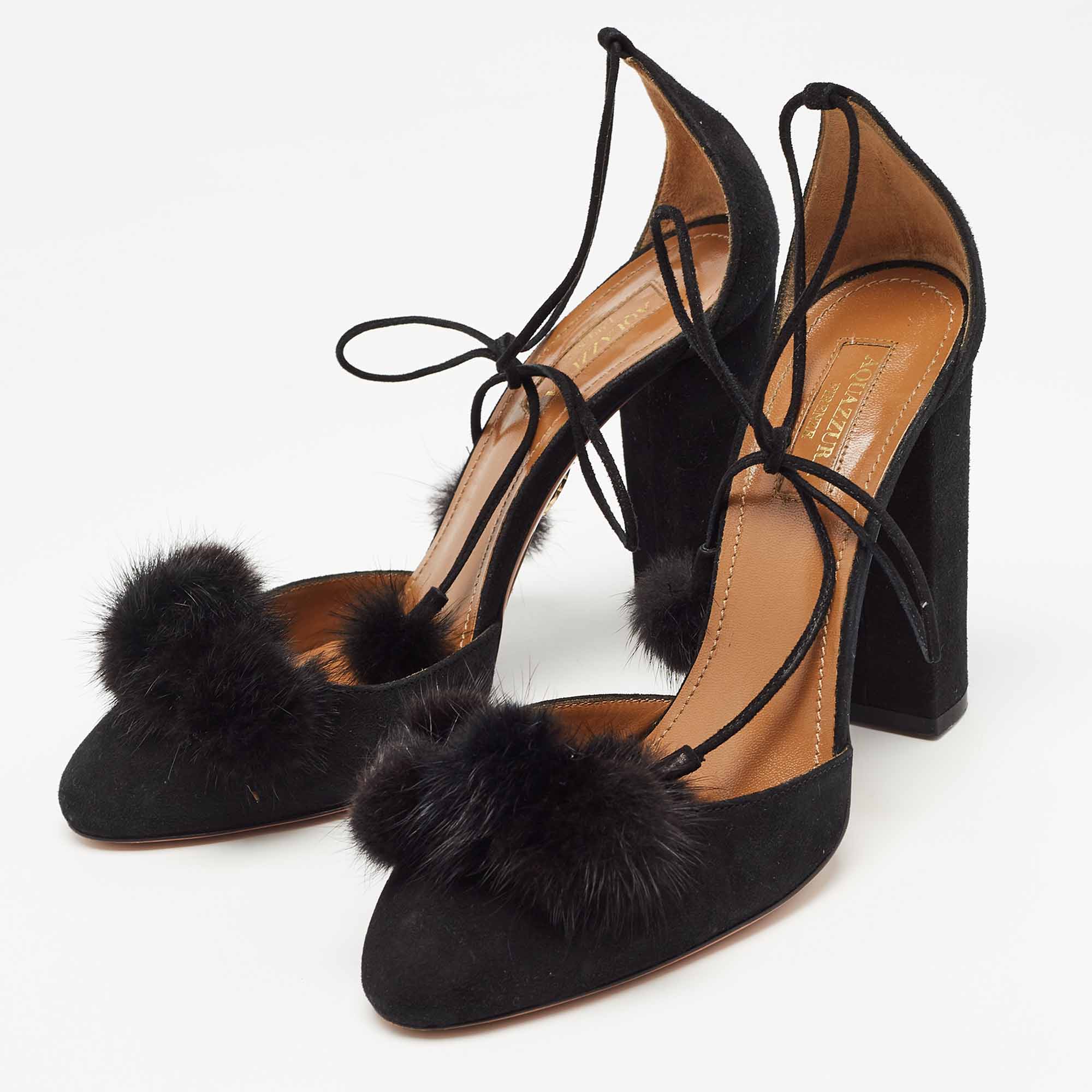 

Aquazzura Black Suede Wild Russian D'Orsay Pumps Size