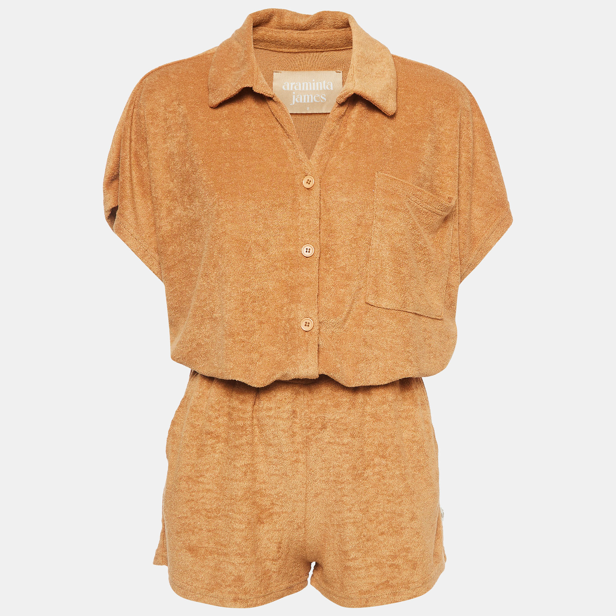 

Araminta James Brown Terry Riviera Shirt and Shorts Set