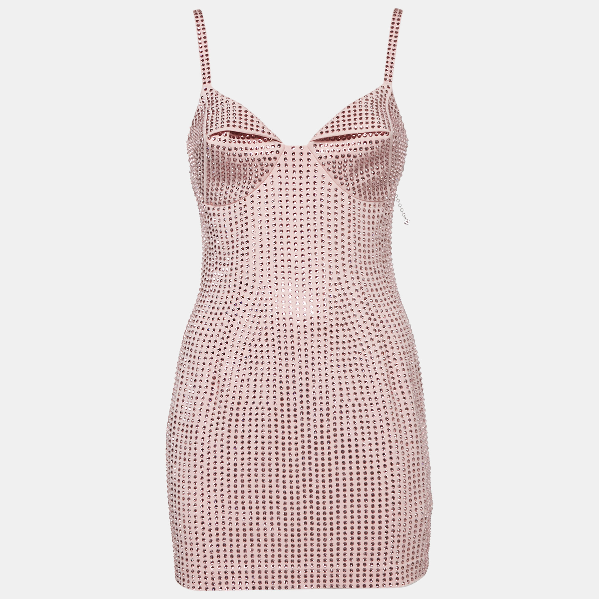 

Area Candy Rose Jersey Crystal Embellished Mini Dress S, Pink