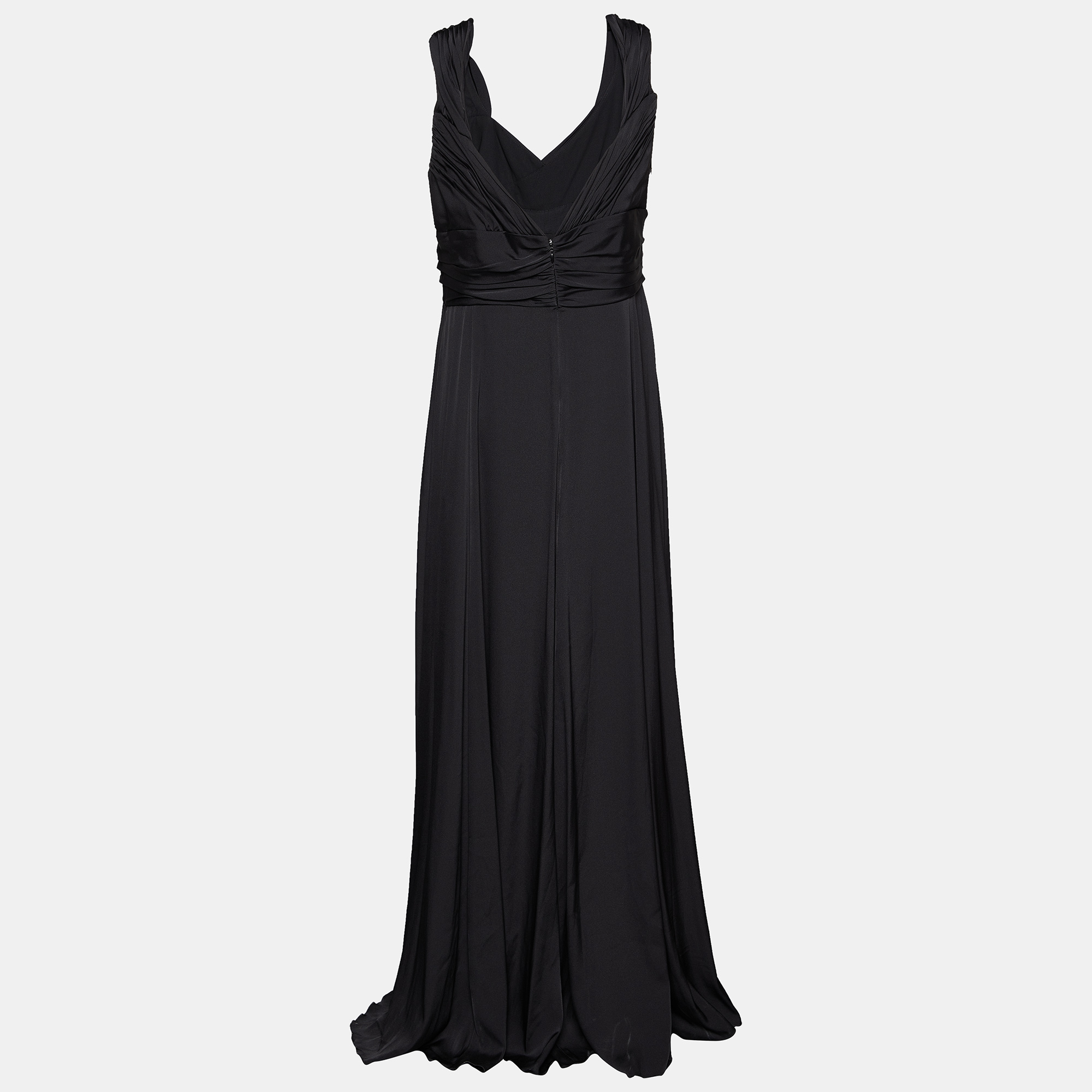 

Armani Collezioni Black Draped Silk Sleeveless Gown
