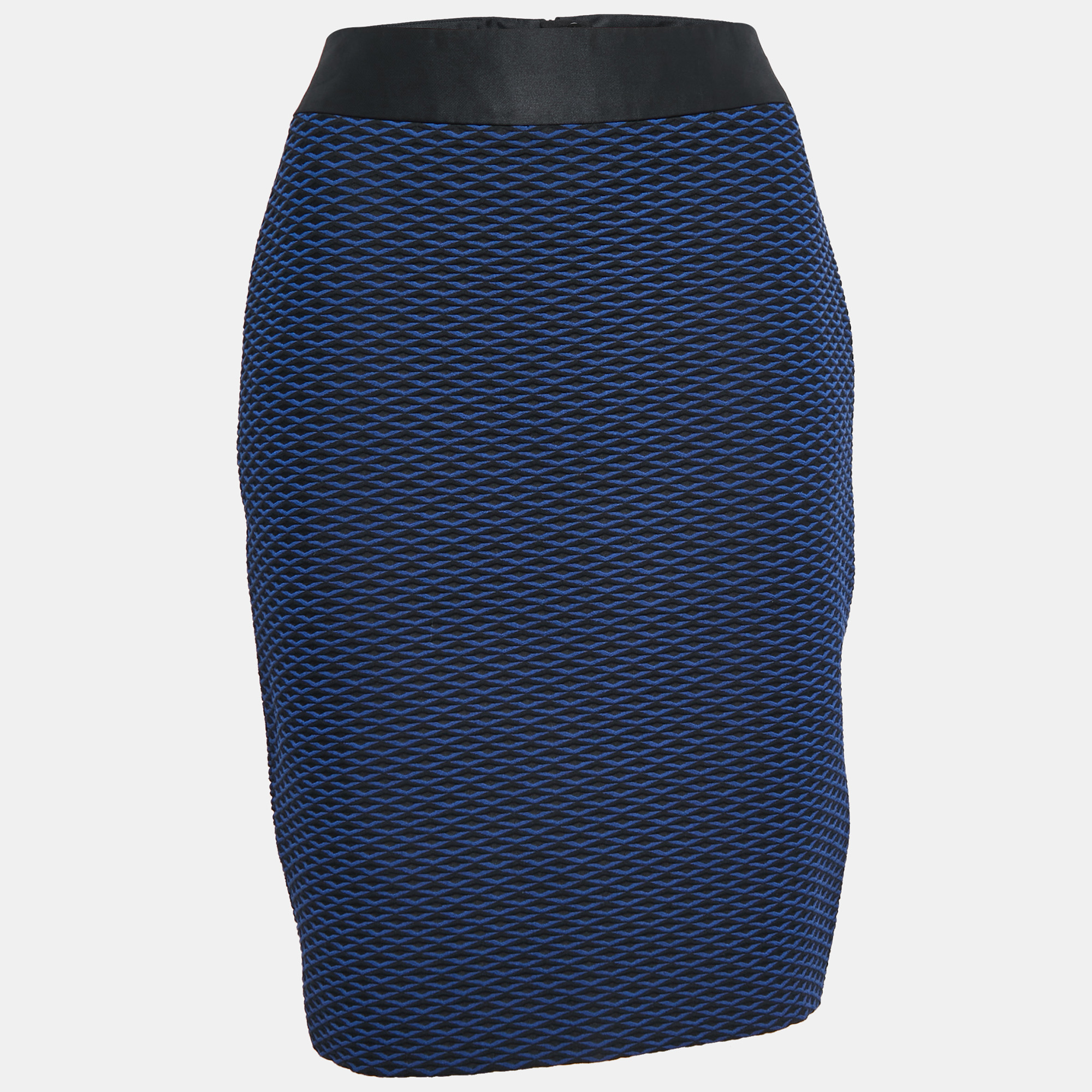 

Armani Collezioni Blue/Black Jacquard Knee Length Skirt