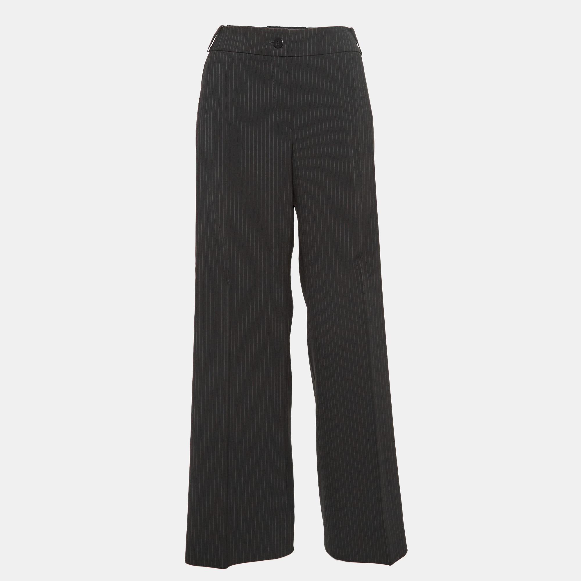 

Armani Collezioni Black Pinstripe Regular Trousers L