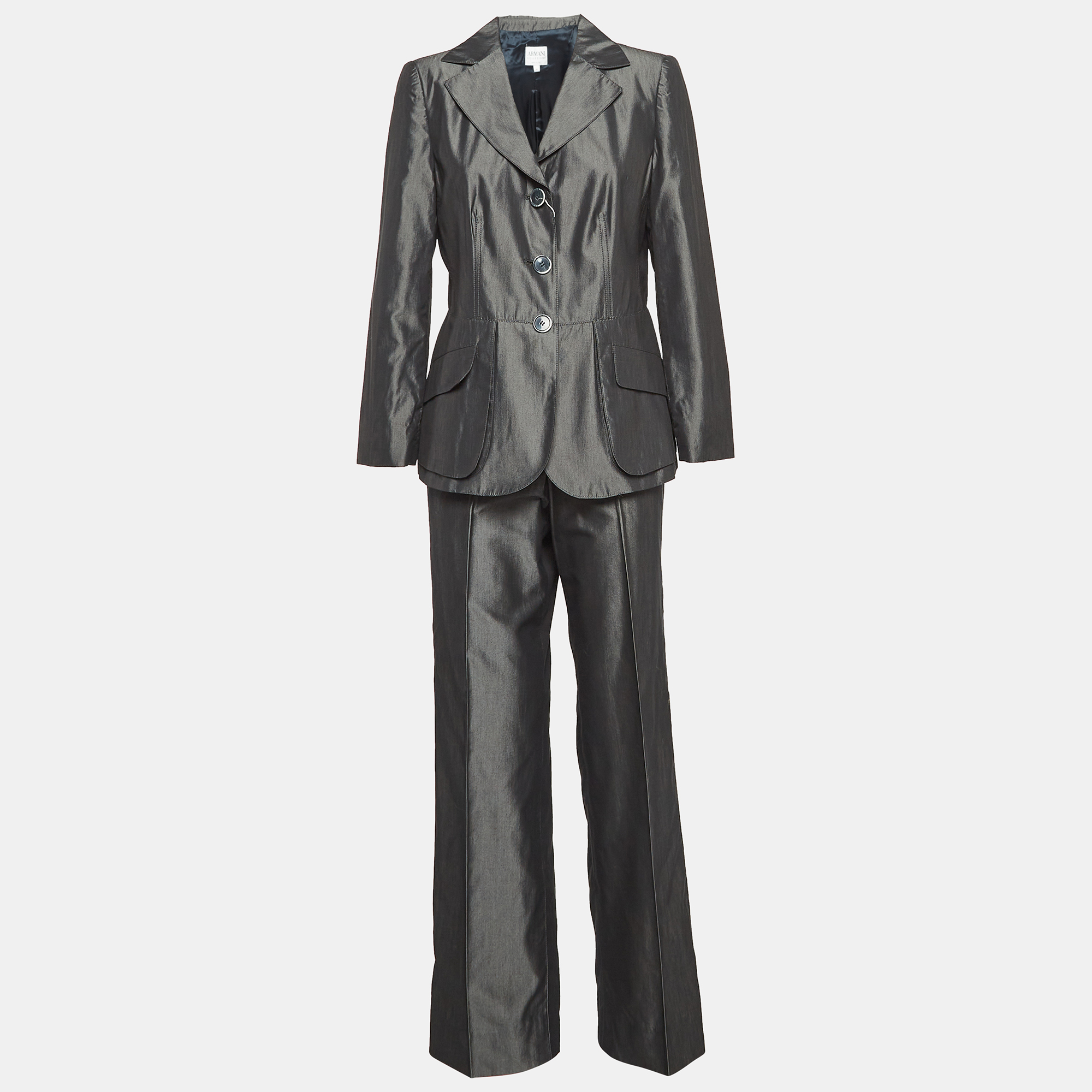 

Armani Collezioni Grey Cotton Blend Pant Suit M