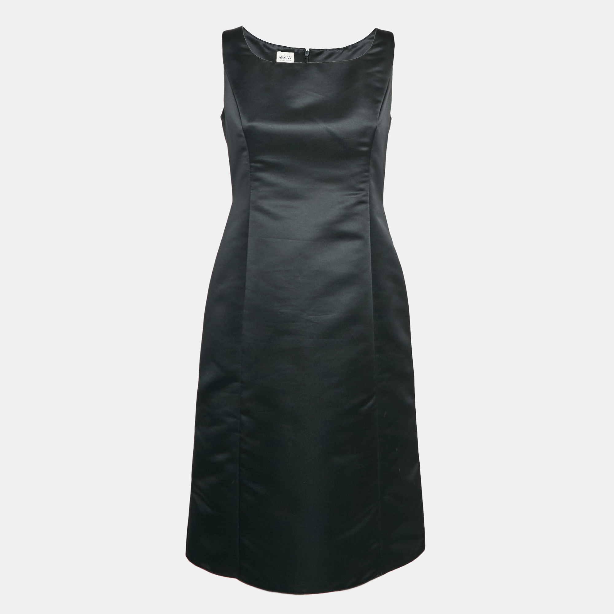 

Armani Collezioni Black Satin Sleeveless Mini Dress M